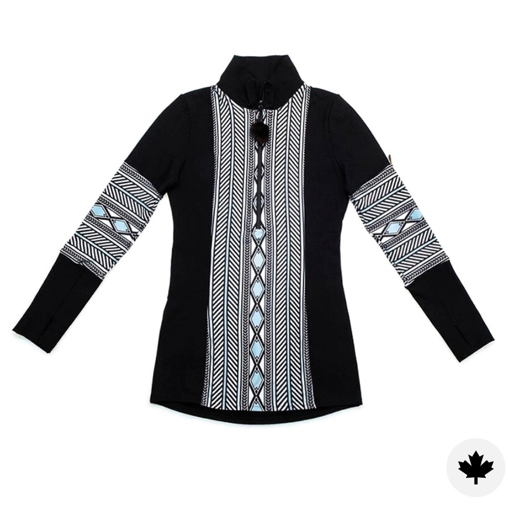 Harricana Middle Jacquard 1/4 Zip Thermal Top, sz L